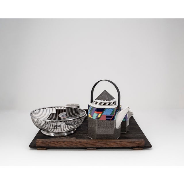 Tea Set with Wooden Tray by Rosenthal & Alessi, 1990, Set of 11 For Sale - Image 9 of 15