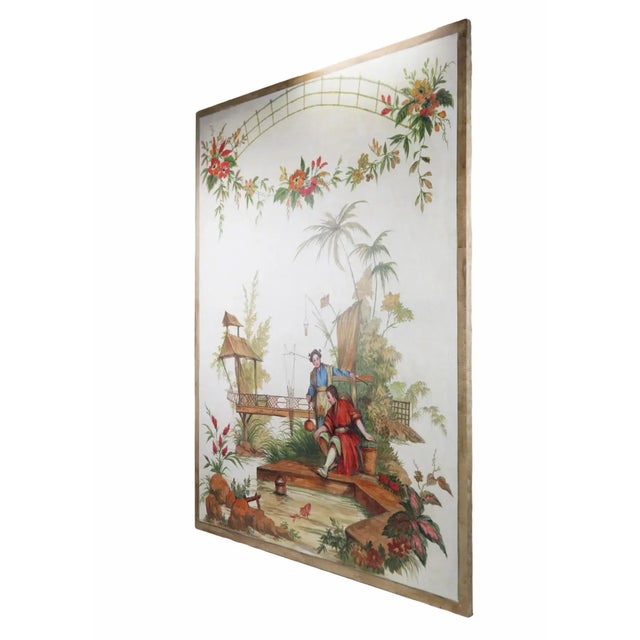 The central characters of this painting are a man and a woman. Although their clothing and actions show elements of...