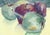 Charming watercolor of red and green apples with an interesting composition by P. Dymond (American, 20th Century), circa...