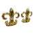 Vintage Brass Fleur De Lis Bookends Mid-Century Decor Art Deco Postmodern Style For Sale