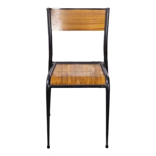 French Black Tapered Leg School Dining Chair from Mullca, 1950s For Sale