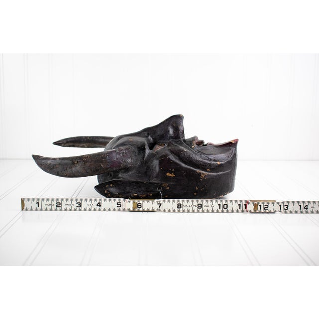 Mid 20th Century Hand Carved Devil / Demon Mask With Horns For Sale - Image 16 of 18