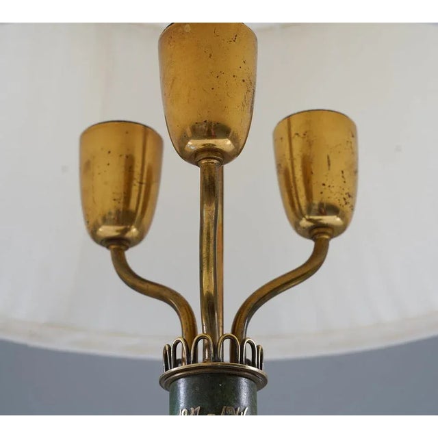 1940s Swedish Modern Table Lamp in Brass attributed to Liberty, 1946 For Sale - Image 5 of 13