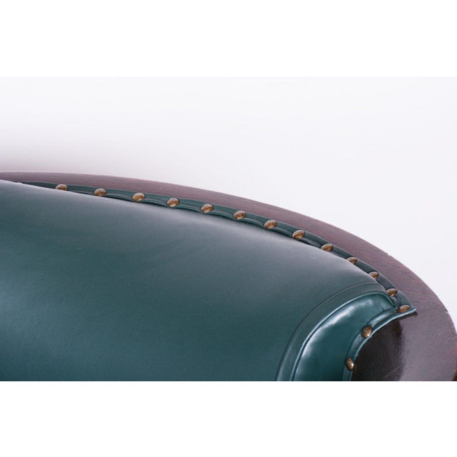 Art Deco Oak Armchairs with Leather Upholstery, 1920s, Set of 4 For Sale - Image 4 of 9