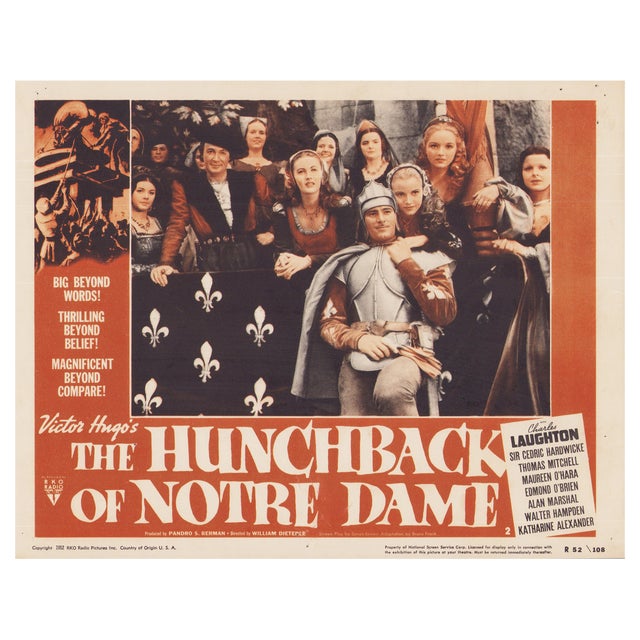 The Hunchback of Notre Dame Lobby Card, USA, 1939 For Sale