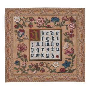 Gothic Alphabet Loom Woven Tapestry - 82 X 86 Cm (2'8" X 2'10") - Requires Rod Size 2
