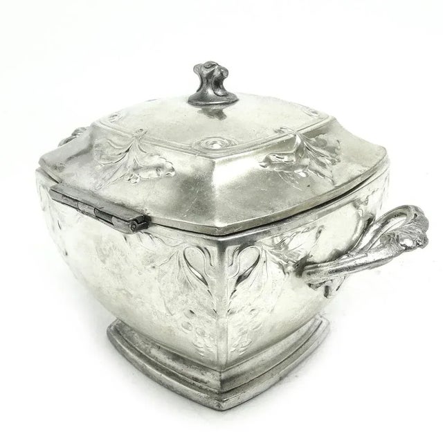 Metal Art Nouveau Sugar Bowl from Bracia Buch, Poland, 1890s For Sale - Image 7 of 9