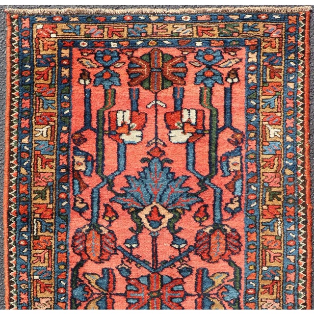 Antique Persian Lilihan Rug in All-Over Design in Jewel Tones and Pink Field For Sale In Atlanta - Image 6 of 11