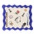Misette Salon Motif Scallop Embroidered Linen Placemats - Set of 4, Blue For Sale