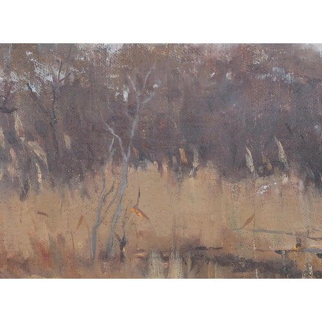 Original Impressionism Oil Painting: Autumn Landscape, Ukrainian Artist, 1970s 35-48 For Sale - Image 4 of 6