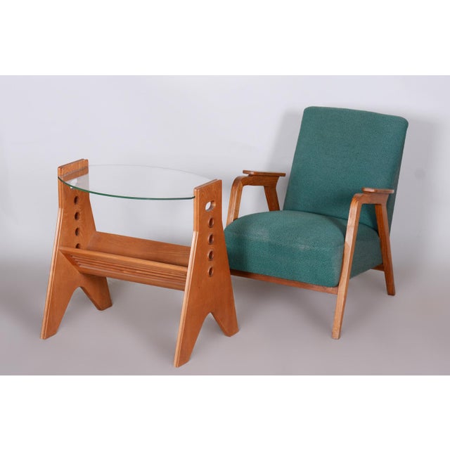 Art Deco Armchair in Beech, 1940s For Sale - Image 4 of 9