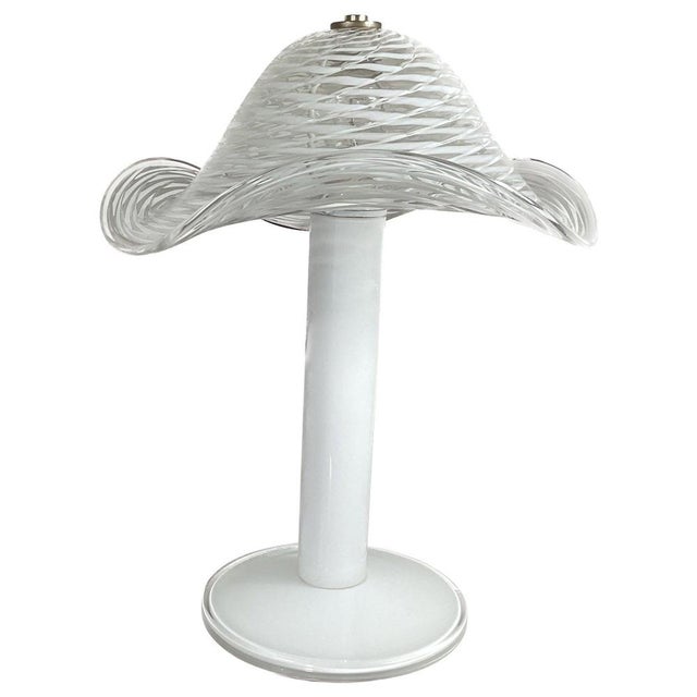 White Murano Table Lamp, 1970s For Sale - Image 14 of 14