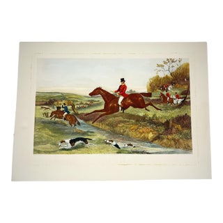 1883 g.p. McQueen English Fox Hunting “Full Cry” Hand Colored c.r. Stock Engraving Artwork For Sale