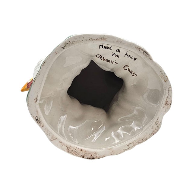 White Italian Ceramic Rooster & Hen Pair 20" | Hand-Painted Signed Italy For Sale - Image 8 of 16