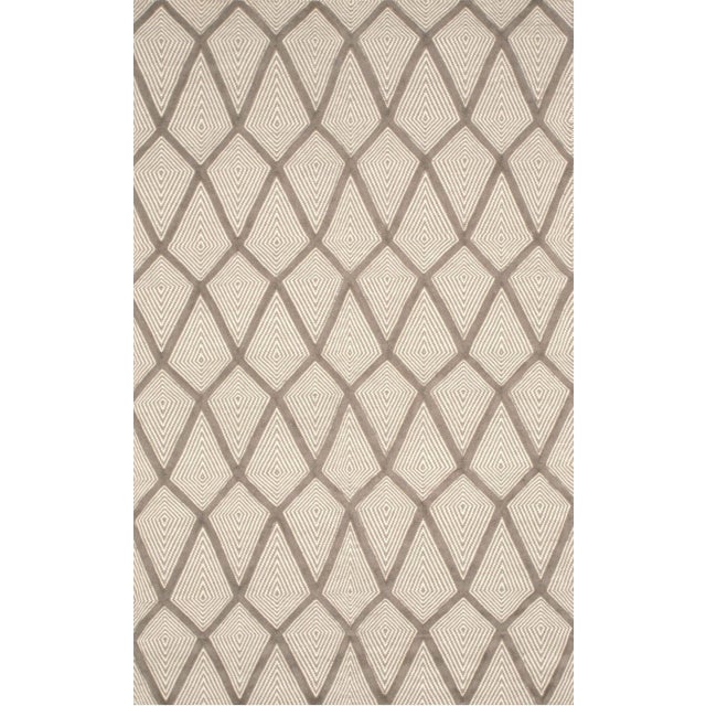 Contemporary 6x9 Trendy Diamond Gray Kilim Modern Flatwoven Wool Room Size Carpet Rug For Sale - Image 3 of 5