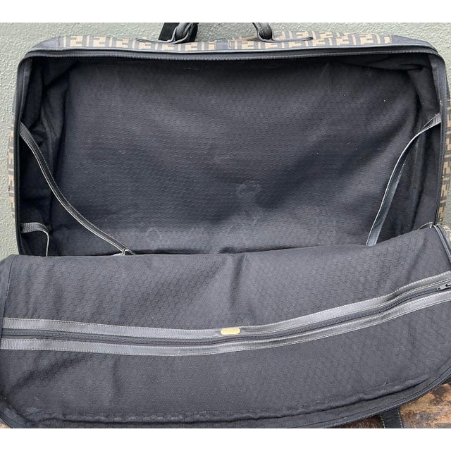 Vintage Fendi Zucca Soft Sided Suitcase For Sale In West Palm - Image 6 of 12