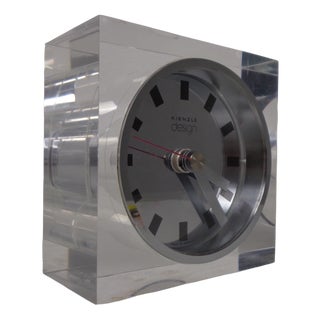 Acrylic Glass Cube Table Clock by Kienzle Design for Kienzle International, Germany, 1970s For Sale