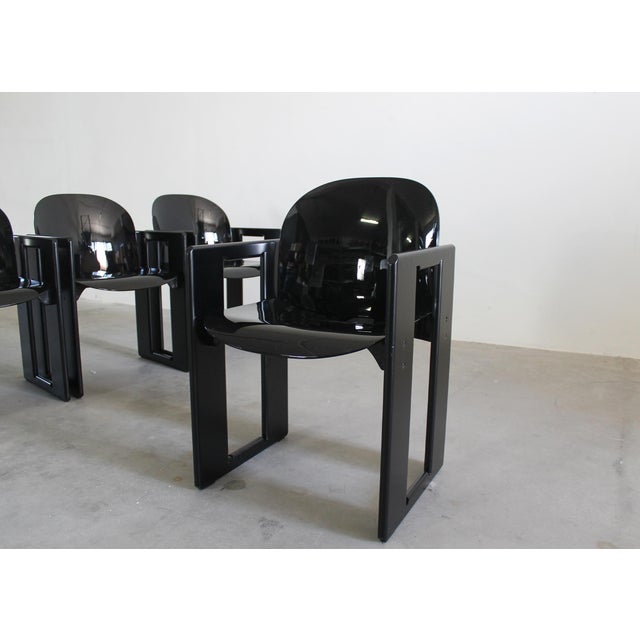 Black Dialogo Dining Chairs by Tobia & Afra Scarpa for B&b Italia / C&b Italia, 1973, Set of 6 For Sale - Image 11 of 18
