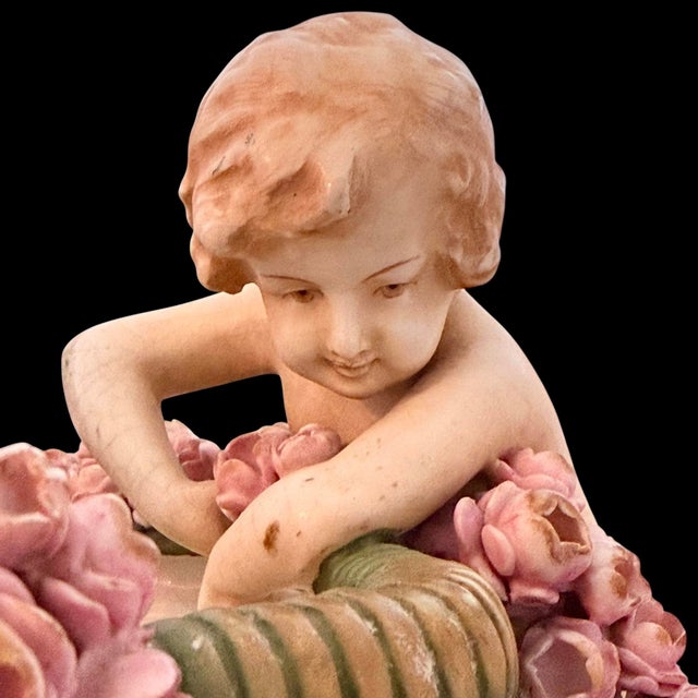 Antique Austrian Amphora Teplitz Figural Cherub Centerpiece Bowl, C. 1890 For Sale - Image 14 of 18