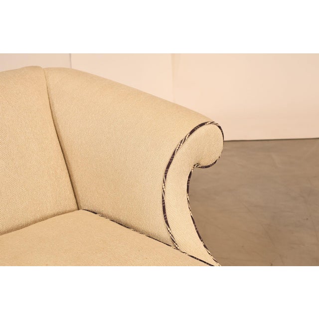 Ethan Allen Vintage Chippendale Style Upholstered Loveseat For Sale - Image 9 of 18