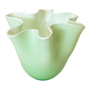 Late 20th Century Blown Glass Fazzaletto Handkerchief Vase in the Style of Venini