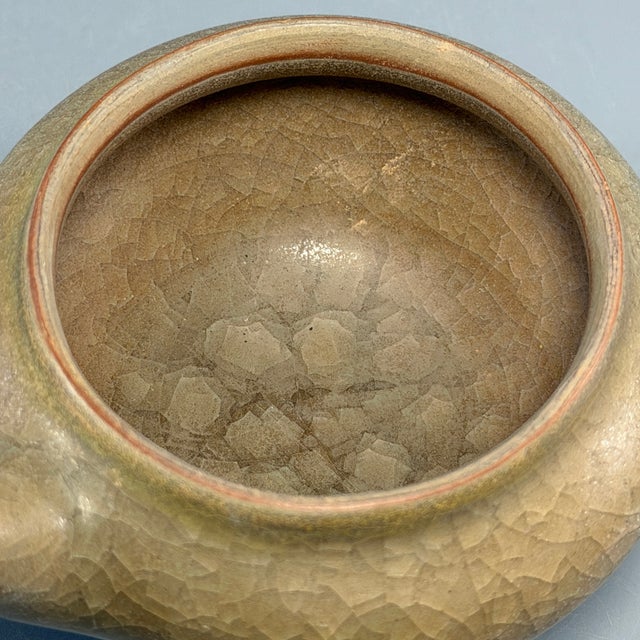 16th Century Antique Chinese Celadon Crackle‑Glaze Lidded Ewer, Collectible Antique For Sale - Image 5 of 9
