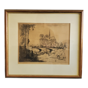 Nortre Dame Antique Etching