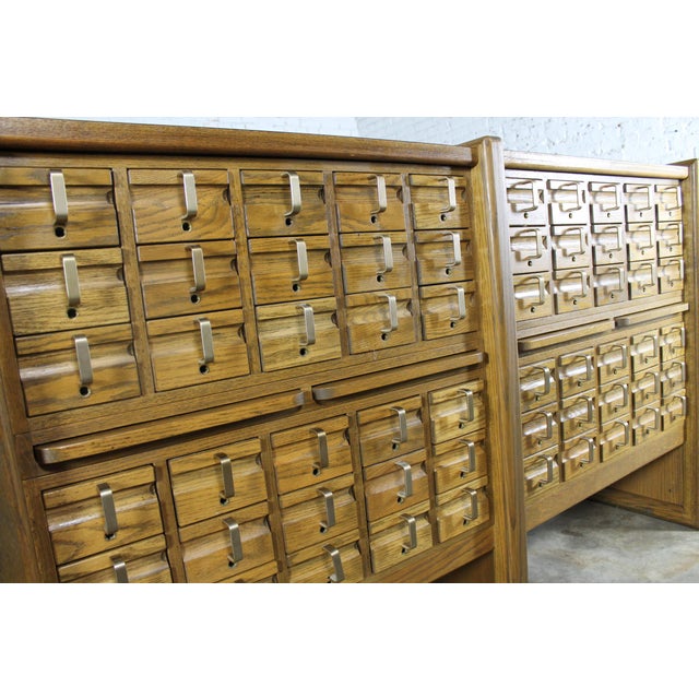 Vintage Oak 60 Drawer Library Card Catalog Cabinet Chairish