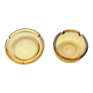 1960s Hazel-Atlas Moroccan Amber Ashtrays-A Pair