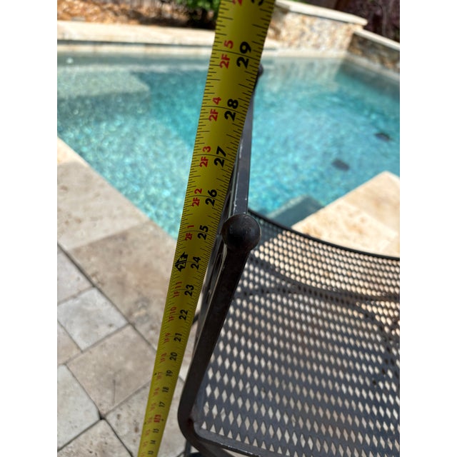 Vintage Spanish Revival Arthur Umanoff Style Granada Wrought Iron Garden Stool / Vanity Seat For Sale - Image 9 of 12