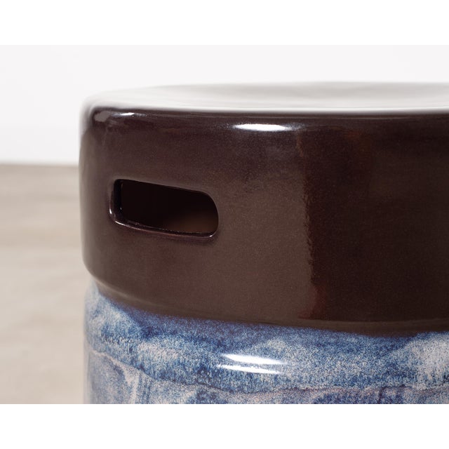 Set of Nine Glazed Terra Cotta Ceramic Stools or Drink Tables For Sale - Image 14 of 18