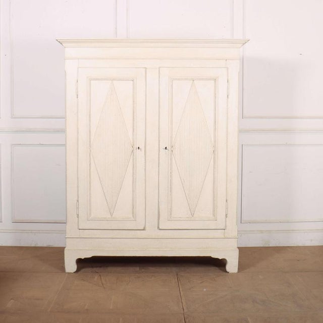 Danish Painted Two-Door Wardrobe For Sale - Image 9 of 9