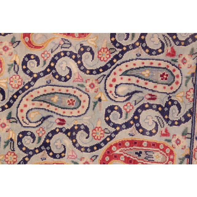 1990s Shabby Chic 1990's Pak-Persian Blue/Beige Wool Rug - 4'8'' X 7'1'' For Sale - Image 5 of 9