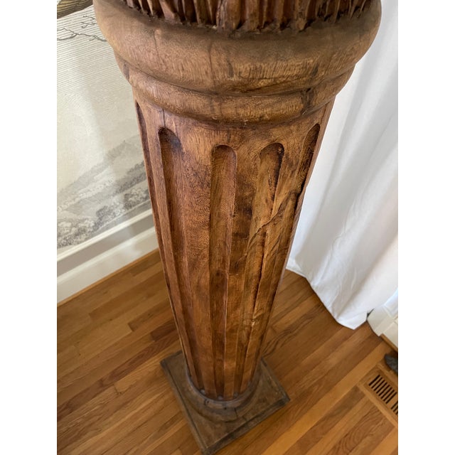 Antique Carved Solid Wood Corinthian Column For Sale - Image 11 of 13