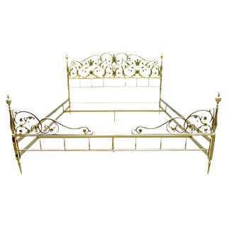 Mid-Century Neoclassical Style Italian Double Brass Daybed, 1960s For Sale