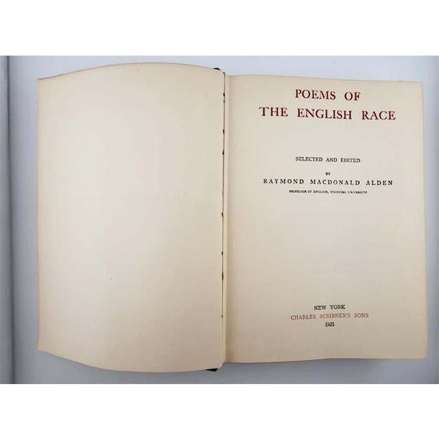 Rare Antiquarian book of poetry "Poems of the English Race" Circa 1921, Publisher Charles Scribner's Sons NY Nice...