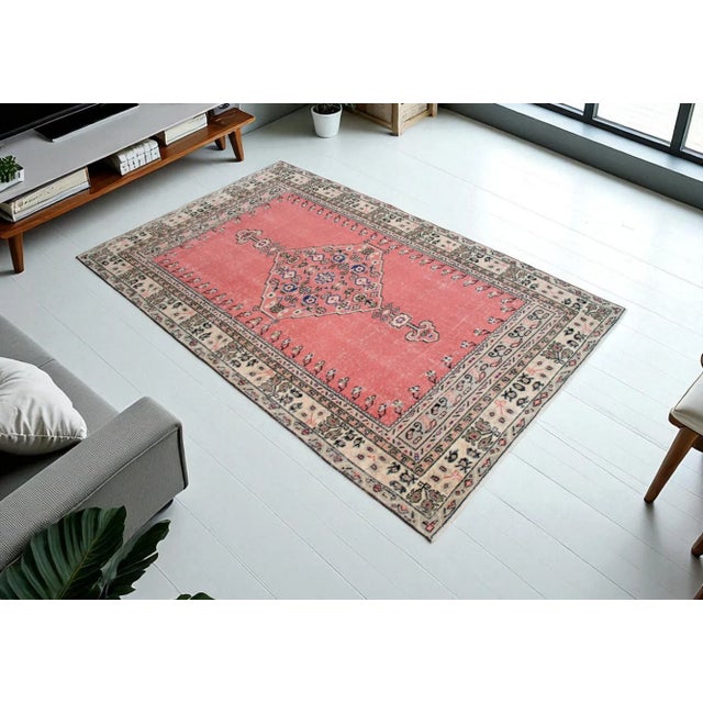 This is an exceptional, One-of-a-Kind vintage find from the world-renowned weaving city of Uşak (Oushak) in Turkey. Hand-...