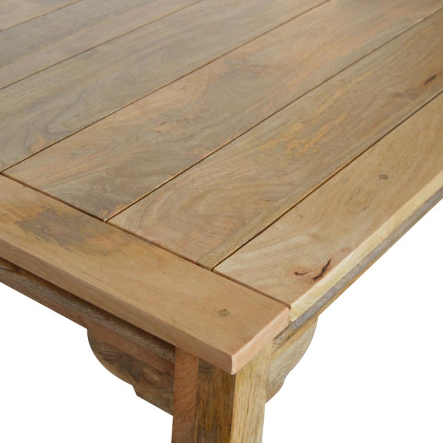 Solid Oak-Finish Mango Wood Dining Table For Sale In Philadelphia - Image 6 of 8