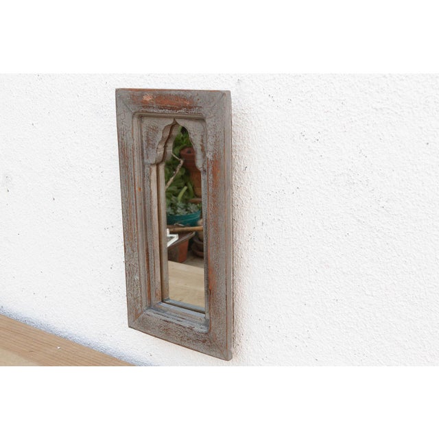 1970s Charming Aged Petite Indian Arched Mirror For Sale - Image 5 of 8