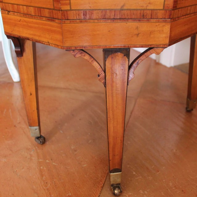 Satinwood Georgian Marquetry Cellarette of Octagonal Form For Sale - Image 11 of 12