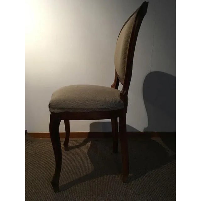 Chairs in Walnut and Linen, Italy, 1990s, Set of 4 For Sale - Image 13 of 18