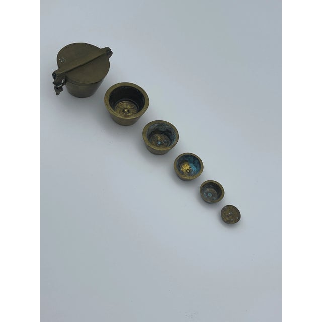 Brass Vintage Spanish Brass Nested Weight Set- 6 Pieces For Sale - Image 8 of 8