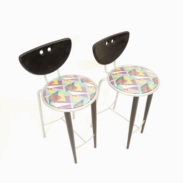 Bauhaus Bauhaus Bar Stools, 1980s, Set of 2 For Sale - Image 3 of 6