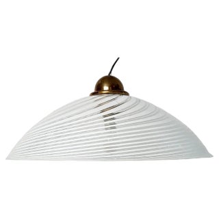 Large Murano Swirl Pendant in White, 1970s For Sale