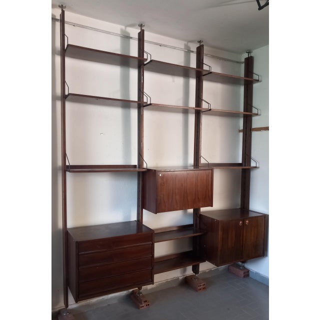 1960s Italian Wall Bookcase by Industria Mobili Barovero, 1960s For Sale - Image 5 of 7