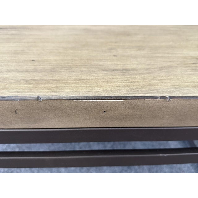 Wood Modern Gray Wood and Iron Coffee Table For Sale - Image 7 of 12