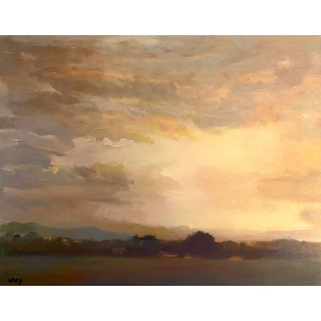 "Bozeman Sky" Landscape, Oil Painting on Board For Sale