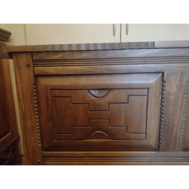 Ernest Thompson Santa Fe - Southwestern Carved Wood Storage Chest / Blanket Chest For Sale - Image 14 of 17