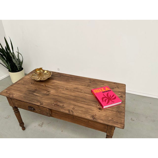 Vintage Pine Farm Worktable, 1950s For Sale - Image 10 of 18