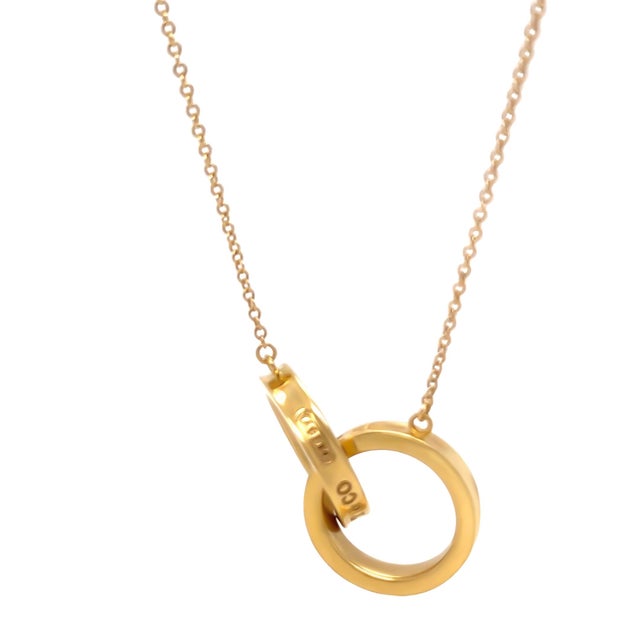 Tiffany and Co. Tiffany & Co. 18ct Yellow Gold Interlocking Circles Pendant Necklace 7.06g For Sale - Image 4 of 9
